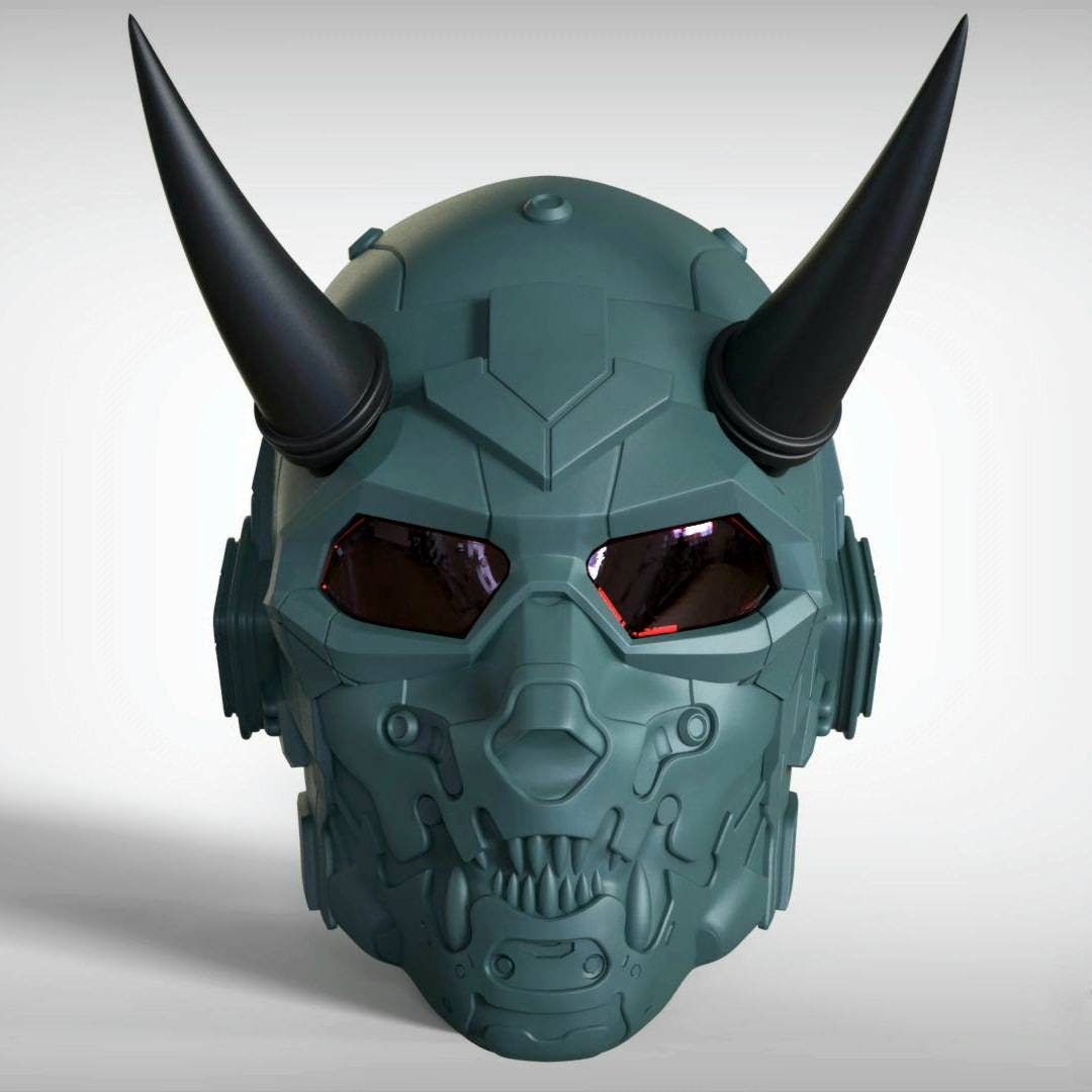 Cyber skull helmet 3d printed