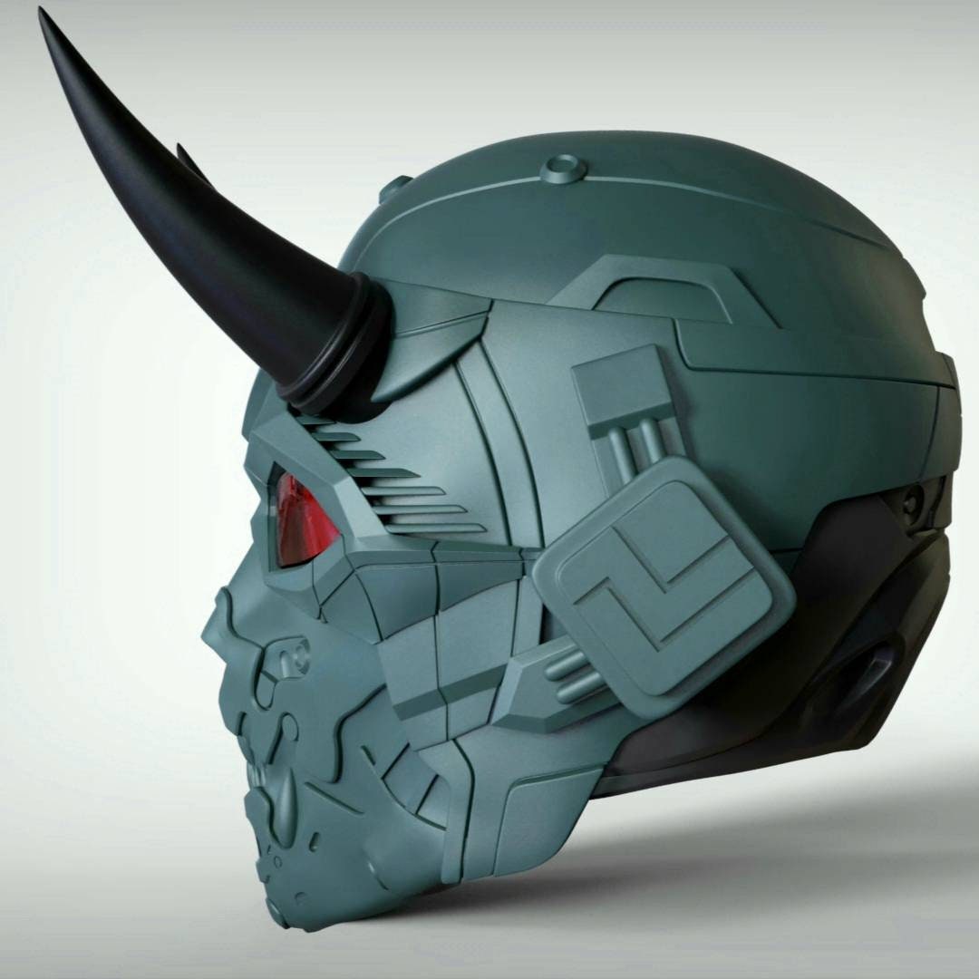 Cyber skull helmet 3d printed